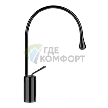 Смеситель для раковины Gessi Goccia высокий, черный (1 отверстие, излив 244 мм) (33605#299) - фото 1