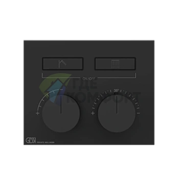 Термостат для душа Gessi Hi-Fi с подключением 2 источников, цвет Black Metal PVD (63004#706) - фото 1