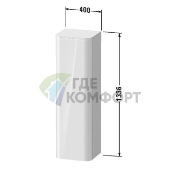 Пенал подвесной Duravit Happy D.2 Plus с зеркальной дверцей и стеклянными полками (HP1261R2222 + топ HP030002222 ) - фото 2