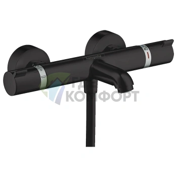 Смеситель для ванны настенный термостатический HANSGROHE ECOSTAT черный матовый (13114670) - фото 1