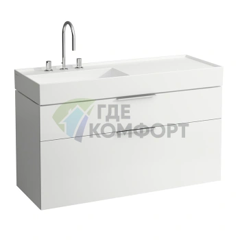 Тумба под раковину Laufen Kartell 810332 с сифоном и 2 ящиками, 1190х455х615 мм, белая глянцевая (4.0764.2.033.631.1) - фото 1