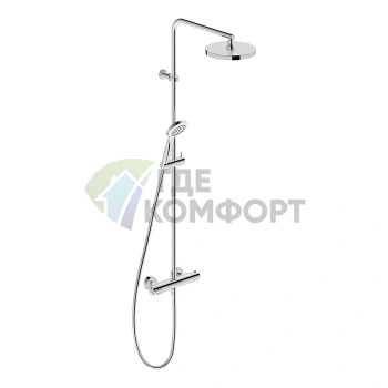 Душевая колонна Duravit B.1 с термостатом, верхним душем и штангой в хроме (B14280008010) - фото 1