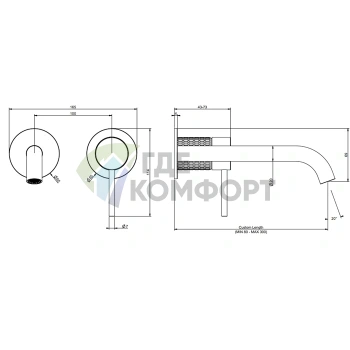 Настенный смеситель GESSI для раковины с высоким изливом, отделка MECCANICA Black (54289#299) - фото 2