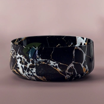 Раковина настольная Artceram Cognac 42 см цвет portoro gold (COL001 48 00) - фото 1