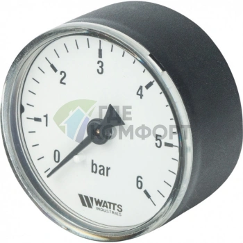 Манометр аксиальный 50 мм 1/4, 0-6 бар Watts F+R100
