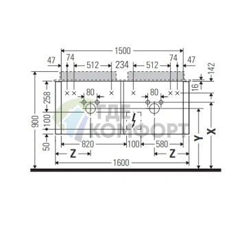 Подвесная тумба Duravit Happy D.2 Plus 408x1600x550 мм с 4 ящиками в цвете Stone Grey Satin Matt (HP4964B9292) - фото 2