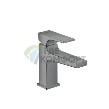 Смеситель для раковины Hansgrohe Metropol на 1 отверстие с донным клапаном, излив 127 мм, шлифованный черный хром (32500340) - фото 1