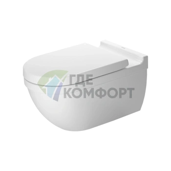 Унитаз подвесной DURAVIT Starck 3 с системой крепления Durafix, вертикальным смывом и покрытием WonderGliss, белый (22260900001) - фото 1