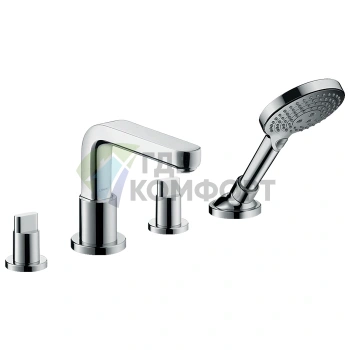 Смеситель для ванны Hansgrohe Metris S на 4 отверстия с ручным душем 3jet (31446000) - фото 1