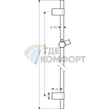 Штанга для душа HG nicaS Puro Reno 105 см хром (28663000) - фото 2