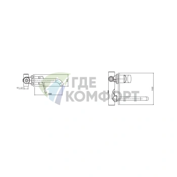 Настенный смеситель для раковины AZZURRA LINEA с коротким изливом 180 мм (хром) (AN P19TBcr) - фото 2