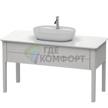 Напольная тумба Duravit Luv с выдвижным ящиком, 743x1388x570 мм, цвет скандинавски-белый шелковисто-матовый (LU956103939) - фото 1