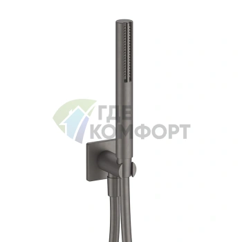 Душевой набор Fantini Milano SUN с лейкой и держателем Matt Gun Metal (86 P5 8052) - фото 1