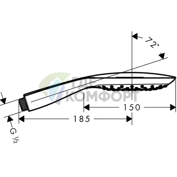 Ручной душ Hansgrohe Raindance Select E 150 с технологией RainAir и AirPower, хром (26550000) - фото 2