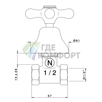 Запорный вентиль шаровый Nicolazzi Nuova Brenta 1/2, хром (2512CR) - фото 2