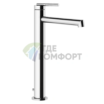Высокий смеситель Gessi Ingranaggio для раковины с длинным изливом и донным клапаном, хром (63505#031) - фото 1