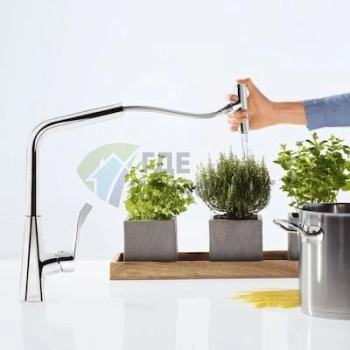 Смеситель Hansgrohe Metris Select 14884000 для кухни с выдвижной лейкой - фото 3
