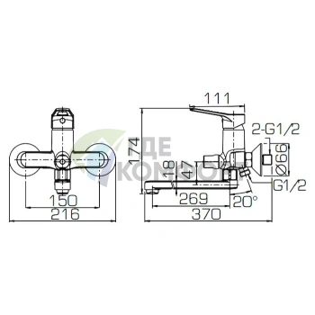 Смеситель Bravat Eco F00414С с душевым гарнитуром для комфортного использования - фото 3