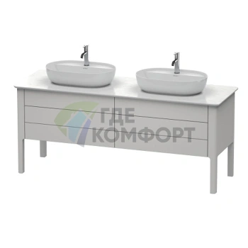 Напольная тумба Duravit Luv с 2 выдвижными ящиками, цвет скандинавский белый шелковисто-матовый, 743x1788x570 мм (LU9567B3939) - фото 1
