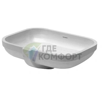 Встраиваемая раковина DURAVIT Happy D2 48x34.5 см без отверстия, белая (457480000) - фото 1