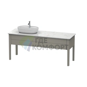 Напольная тумба Duravit Luv с 2 ящиками, раковина слева, цвет каменно-серый шелковисто-матовый (LU9563L9292) - фото 1