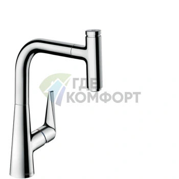 Смеситель для кухни Hansgrohe Talis Select M51 с выдвижным душем и системой sBox, хром (73852000) - фото 1
