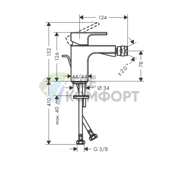 Смеситель для биде Hansgrohe Vernis Blend матовый черный (71211670) - фото 2
