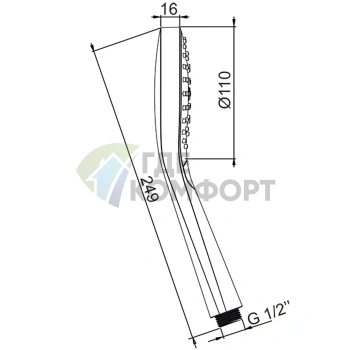 Ручной душ Almar SENSE MULTI-JET с 3 режимами, хром (E082102.CR) - фото 2