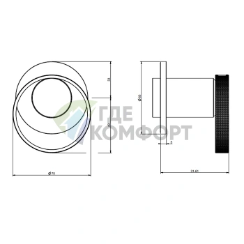 Встраиваемый однорычажный смеситель Gessi Anello на 1 выход в цвете Black Metal Brushed PVD (63409#707) - фото 2