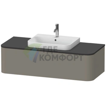 Подвесная тумба Duravit Happy D.2 Plus 354x1300x550 мм, 1 ящик, цвет Stone Grey Satin Matt (HP4942M9292) - фото 1