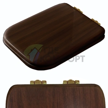 Сиденье для унитаза с микролифтом Waldorf, цвет орех/бронза — Kerasan (418640)