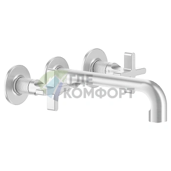 GESSI INCISO Встраиваемый смеситель для раковины на 3 отверстия с изливом 210-190 мм, хром (58190#031) - фото 1