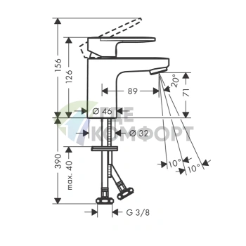 Смеситель для раковины Hansgrohe Vernis Blend 70, хром (71558000) - фото 2