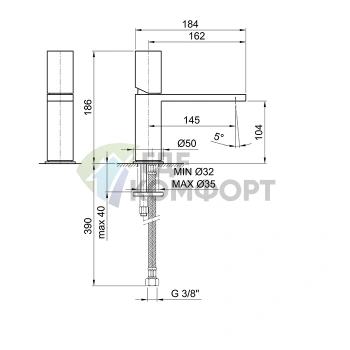 Смеситель для раковины Fantini Milano с покрытием Matt Gun Metal PVD (31 P5 3003WF) - фото 2