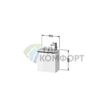 Подвесная тумбочка Duravit D-Neo Black Oak, 440x410x274 мм, с одной дверкой (DE4259R1616) - фото 2