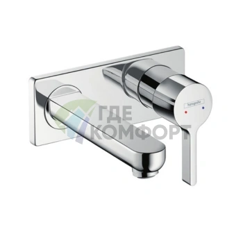 Смеситель для раковины Hansgrohe Metris S встраиваемый, 165 мм, хром (31162000) - фото 1