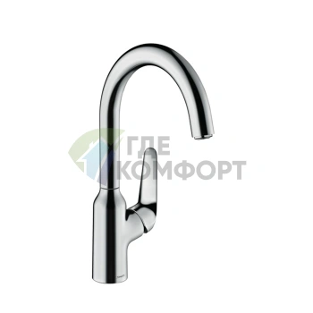 Кухонный смеситель Hansgrohe Focus M42 однорычажный с поворотным изливом, хром (71802000) - фото 1