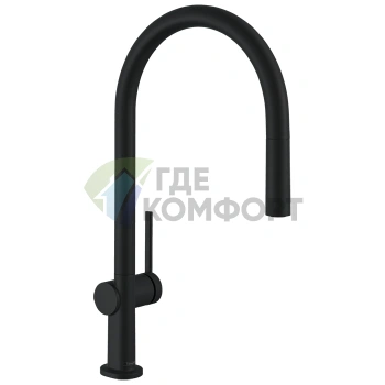 Кухонный смеситель Hansgrohe Talis M54 с вытяжным изливом, матовый черный (72802670) - фото 1