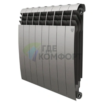 Радиатор биметаллический Royal Thermo BiLiner 500 Silver Satin 8 секций-серебристый - фото 1