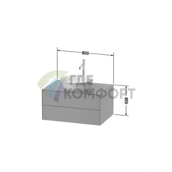 Подвесная тумба Duravit White Tulip с 2 ящиками, 408x800x550 мм, глянцевый белый (WT498508585) - фото 2