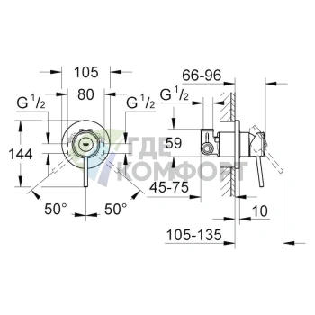 Смеситель для душа Grohe BauClassic с термостатом - фото 2