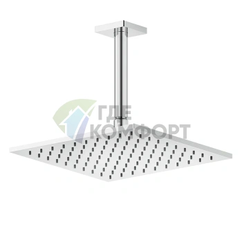 GESSI Rilievo Потолочная душевая головка 250x250 мм, хром (длина 105–1855 мм под заказ) (59159#031) - фото 1