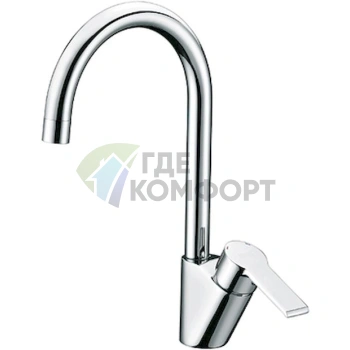 Смеситель Wasserkraft Ammer 3707 — высокий поворотный излив для кухни