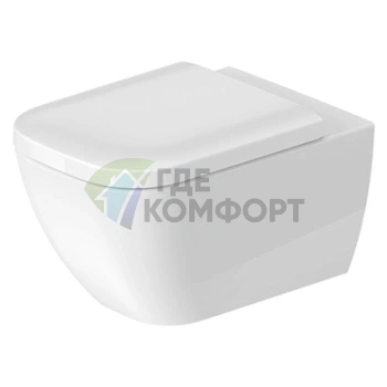 Унитаз подвесной Duravit Happy D.2 безободковый, белый WonderGliss (22220900001) - фото 1