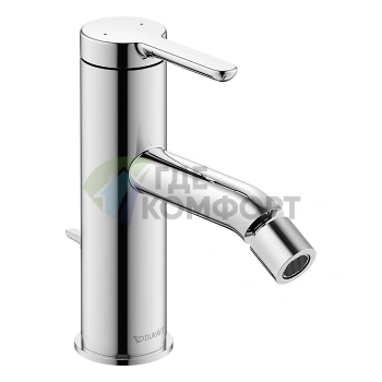 Смеситель для биде Duravit C.1 с донным клапаном, 1 отверстие, излив 121 мм, хром (C12400001010) - фото 1