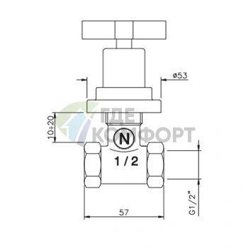Запорный вентиль Nicolazzi M.Croce шаровой 1/2 с внутренней резьбой, хром (2212CR27) - фото 2