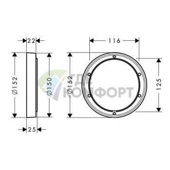 Удлинитель для смесителя Hansgrohe 150 мм хром (13597000) - фото 2