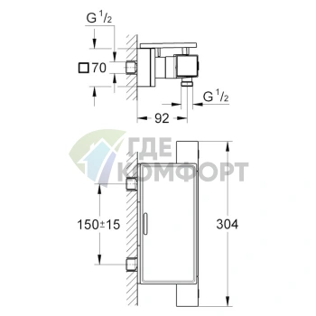 Термостат для душа Grohe Grohtherm Cube 34491000 - фото 4
