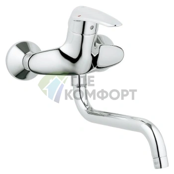 Смеситель Grohe Eurodisc для кухни с выдвижной лейкой и керамическим картриджем - фото 1