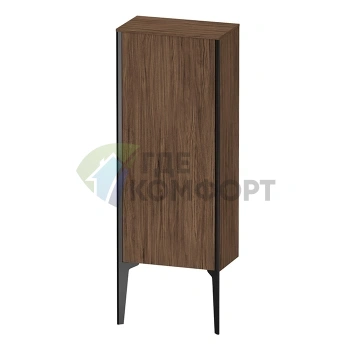 Подвесной шкаф Duravit XViu 890x400x240 мм, 1 дверь, цвет walnut dark/черный матовый (XV1305LB221) - фото 1